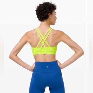Neon cross back sports bra (lululemon)